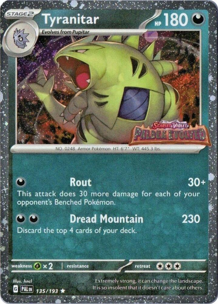 Paldea Evolved Tyranitar [Stamped] Pokémon card